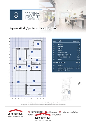 4+kk pudorys dům č.8